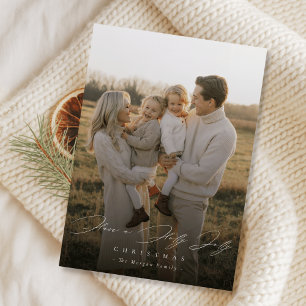 Tarjeta de Navidad Holly Jolly Modern Family Photo
