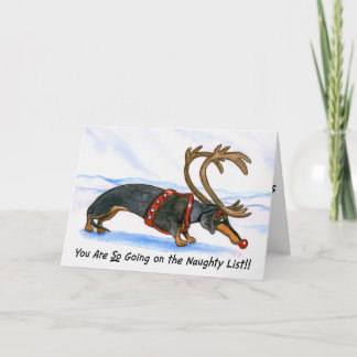 Tarjeta de Navidad humillada del Dachshund