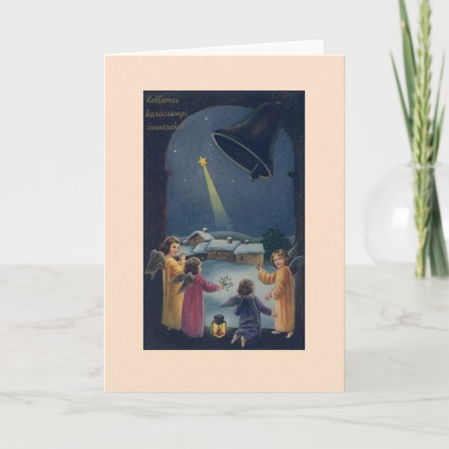 Tarjeta de Navidad húngara de los ángeles del (Anverso)