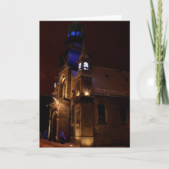 Tarjeta de navidad - Iglesia de Montreal por la no (Anverso)
