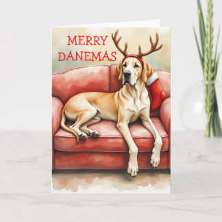 Tarjeta de Navidad impresionante del Gran Danés
