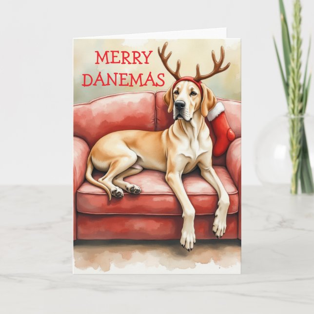 Tarjeta de Navidad impresionante del Gran Danés (Anverso)