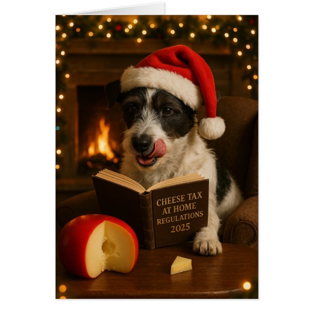 Tarjeta de Navidad 'Impuesto al Queso' de Jack Rus (Frente)