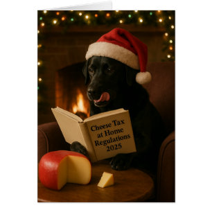 Tarjeta de Navidad 'Impuesto al Queso' Labrador Ne