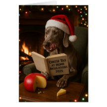 Tarjeta de Navidad 'Impuesto al Queso' Weimaraner