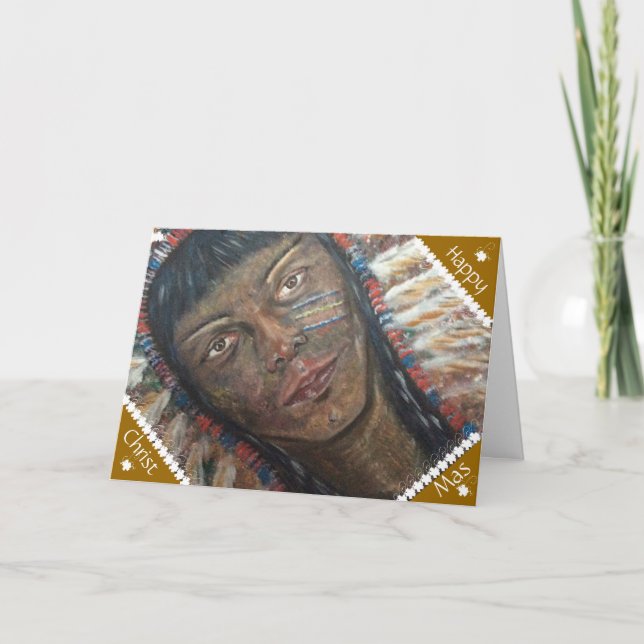 Tarjeta de navidad india estadounidense (Anverso)