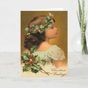 Tarjeta de Navidad infantil de vintage