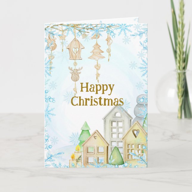 Tarjeta de Navidad inspirada en Escandinavia. Hygg (Anverso)