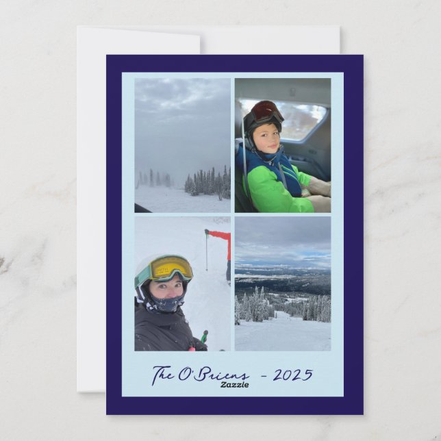 Tarjeta de Navidad invernal (Reverso)