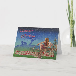 Tarjeta de Navidad irlandesa céltica de hadas de