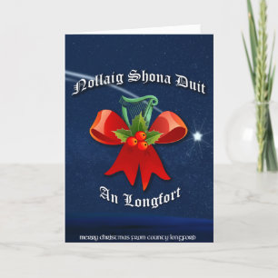 Tarjeta de Navidad irlandesa de Longford - Nollaig