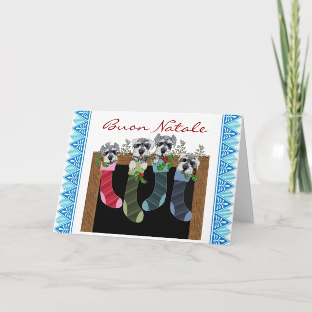 Tarjeta de Navidad italiana de Buon Natale (Anverso)