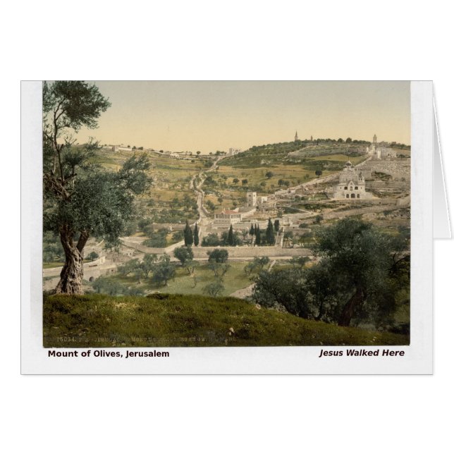 Tarjeta de Navidad Jerusalén Foto Antigua (Anverso (Horizontal))