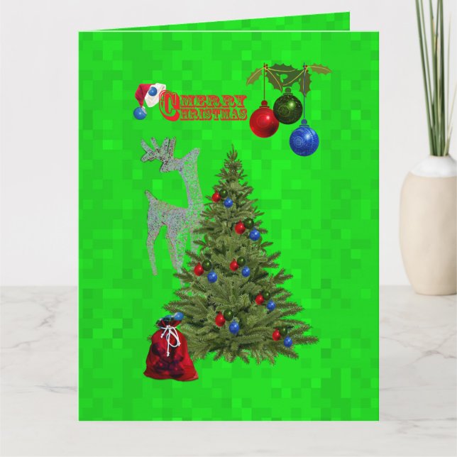 Tarjeta de Navidad Jumbo de césped verde para juga (Anverso)