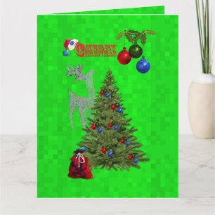 Tarjeta de Navidad Jumbo de césped verde para juga