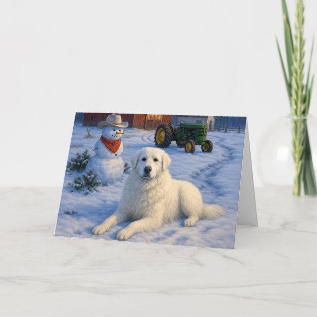 Tarjeta de Navidad Kuvasz (Anverso)