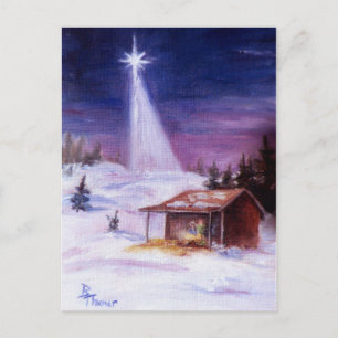 Tarjeta de Navidad Lejos en un Pesebre