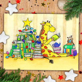 Tarjeta de Navidad libresca por Nicole Janes
