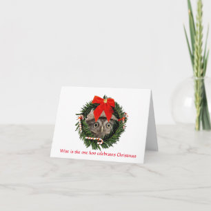 Tarjeta de Navidad linda con el búho