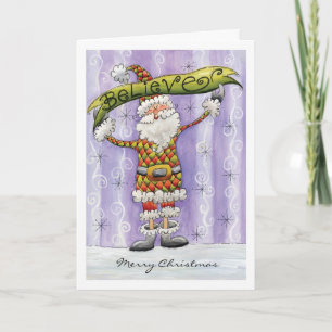 Tarjeta de Navidad linda de Santa - crea