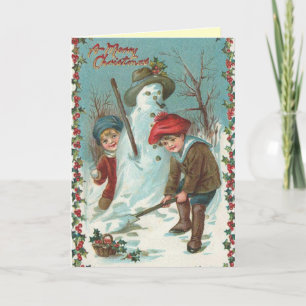 Tarjeta de Navidad linda de Santa del vintage