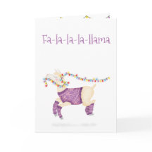 Tarjeta de Navidad linda Fa-la-la-la-llama