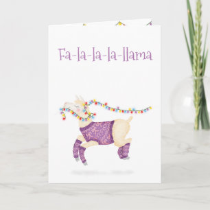 Tarjeta de Navidad linda Fa-la-la-la-llama