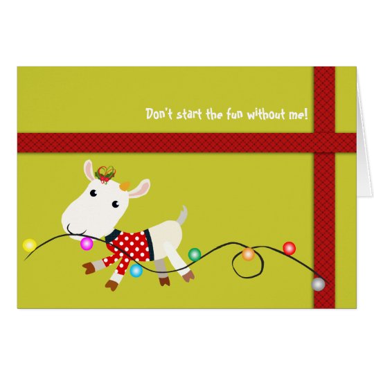 Tarjeta de Navidad linda (niño) de la cabra -