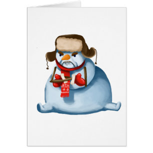 Tarjeta de Navidad loca del muñeco de nieve