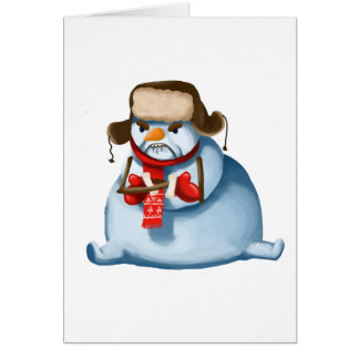 Tarjeta de Navidad loca del muñeco de nieve