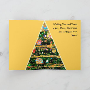 Tarjeta de Navidad Luces de árbol estilo Gustav Kl