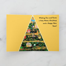 Tarjeta de Navidad Luces de árbol estilo Gustav Kl