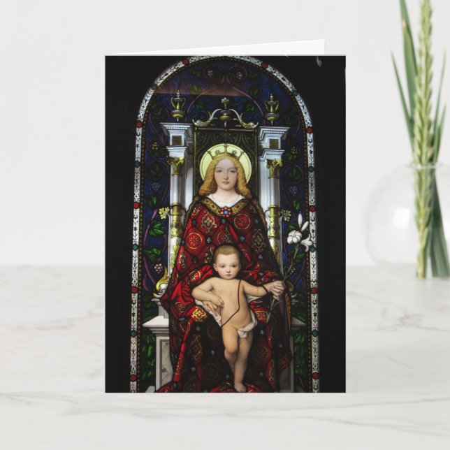 Tarjeta de navidad - Madonna y niño (Anverso)