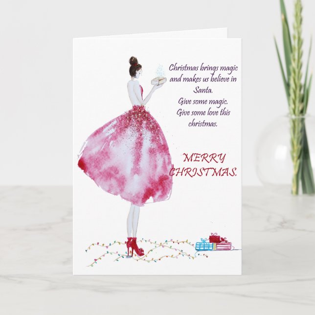 Tarjeta de Navidad mágica (Anverso)