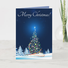 Tarjeta de Navidad mágica del árbol