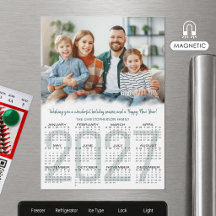 Tarjeta de Navidad Magnética con Foto del Calendar