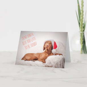 Tarjeta de Navidad "Magyar Vizsla" Querido Santa