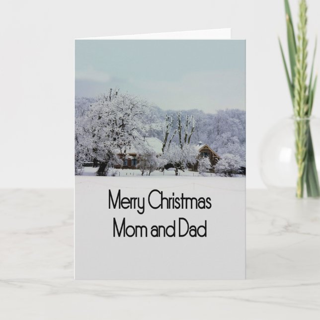 Tarjeta de Navidad Mamá y Papá Feliz (Anverso)