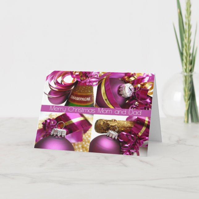 Tarjeta de Navidad Mamá y Papá Feliz (Anverso)