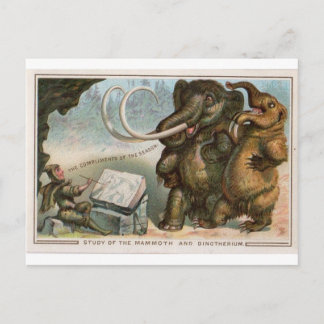 Tarjeta de navidad Mammoth y Dinotherium