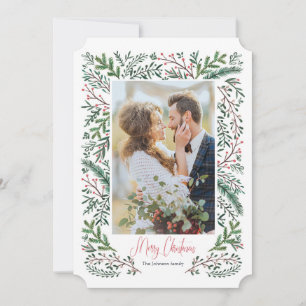 Tarjeta de Navidad Marco de árbol de pino Tarj