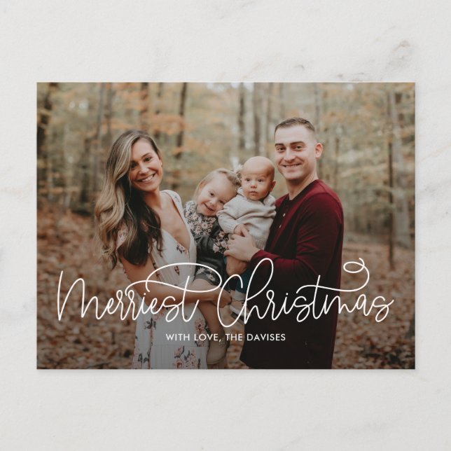 Tarjeta de Navidad más alegre con escritura (Anverso)