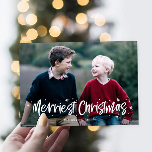Tarjeta de Navidad más alegre dibujada felizmente