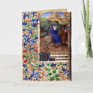 Tarjeta de Navidad medieval feliz