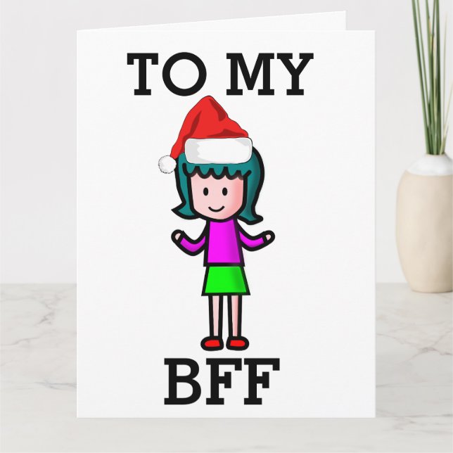 TARJETA DE NAVIDAD MEJOR AMIGA PARA SIEMPRE BFF (Anverso)