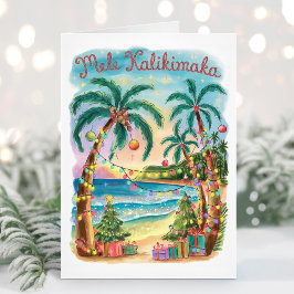 Tarjeta de Navidad Mele Kalikimaka Hawaii Merry