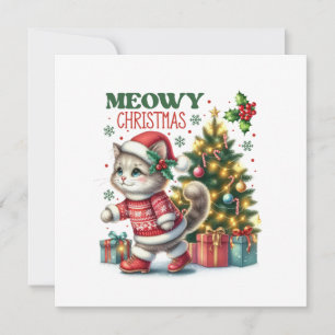 Tarjeta de Navidad Meowy 