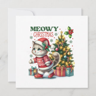 Tarjeta de Navidad Meowy