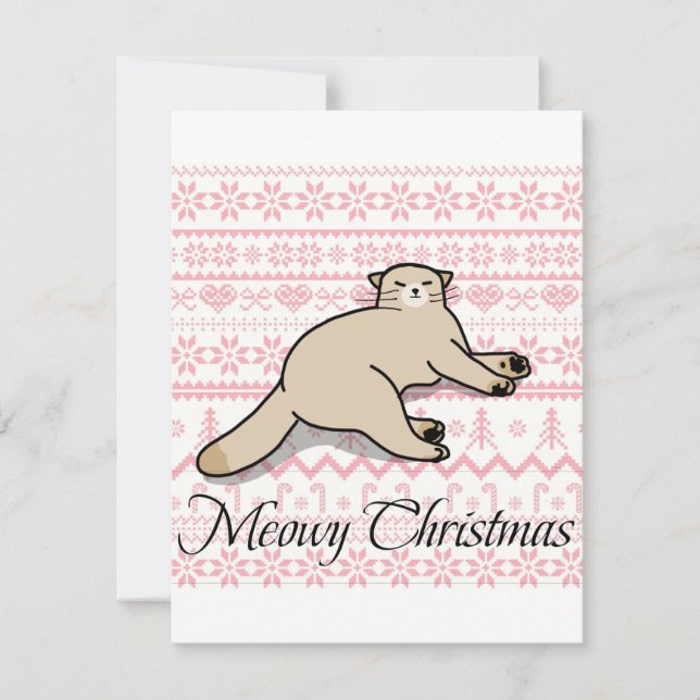 tarjeta de Navidad meowy  (Anverso)