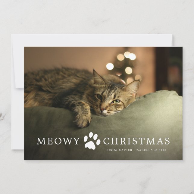 Tarjeta de Navidad Meowy (Anverso)